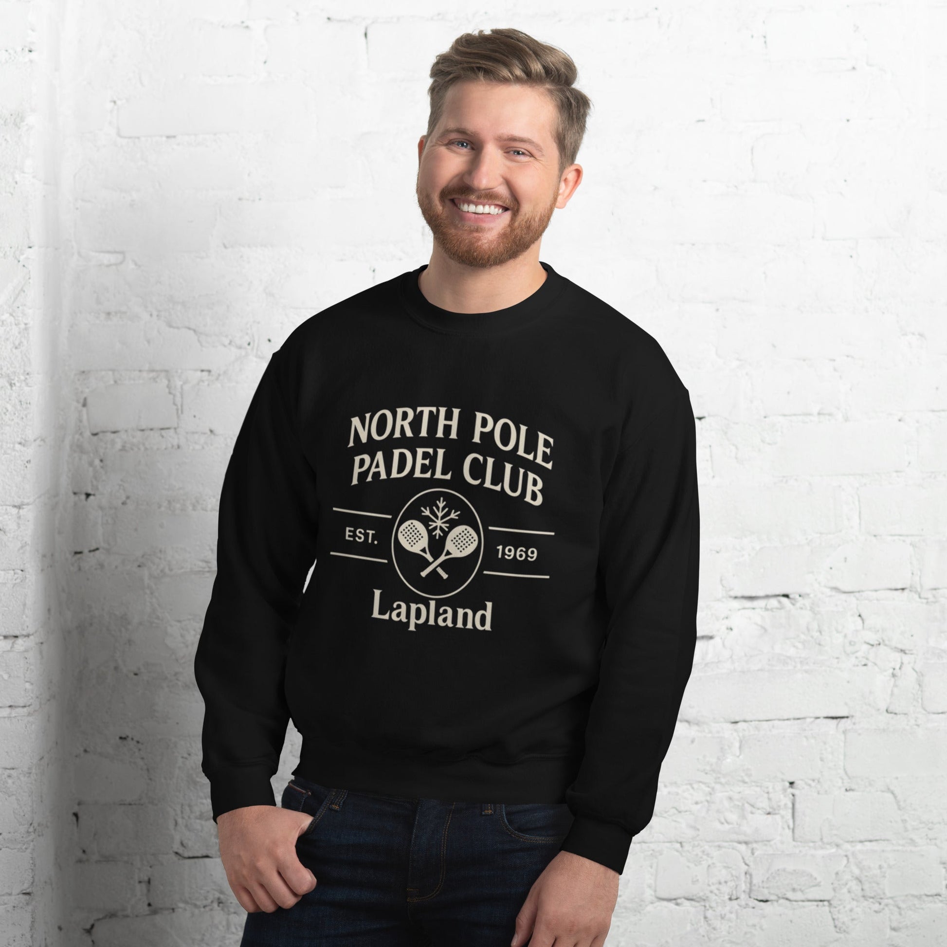 Padel North Pole Christmas Jumper — Unisex Sweatshirt Black - Corcuera Padel Club