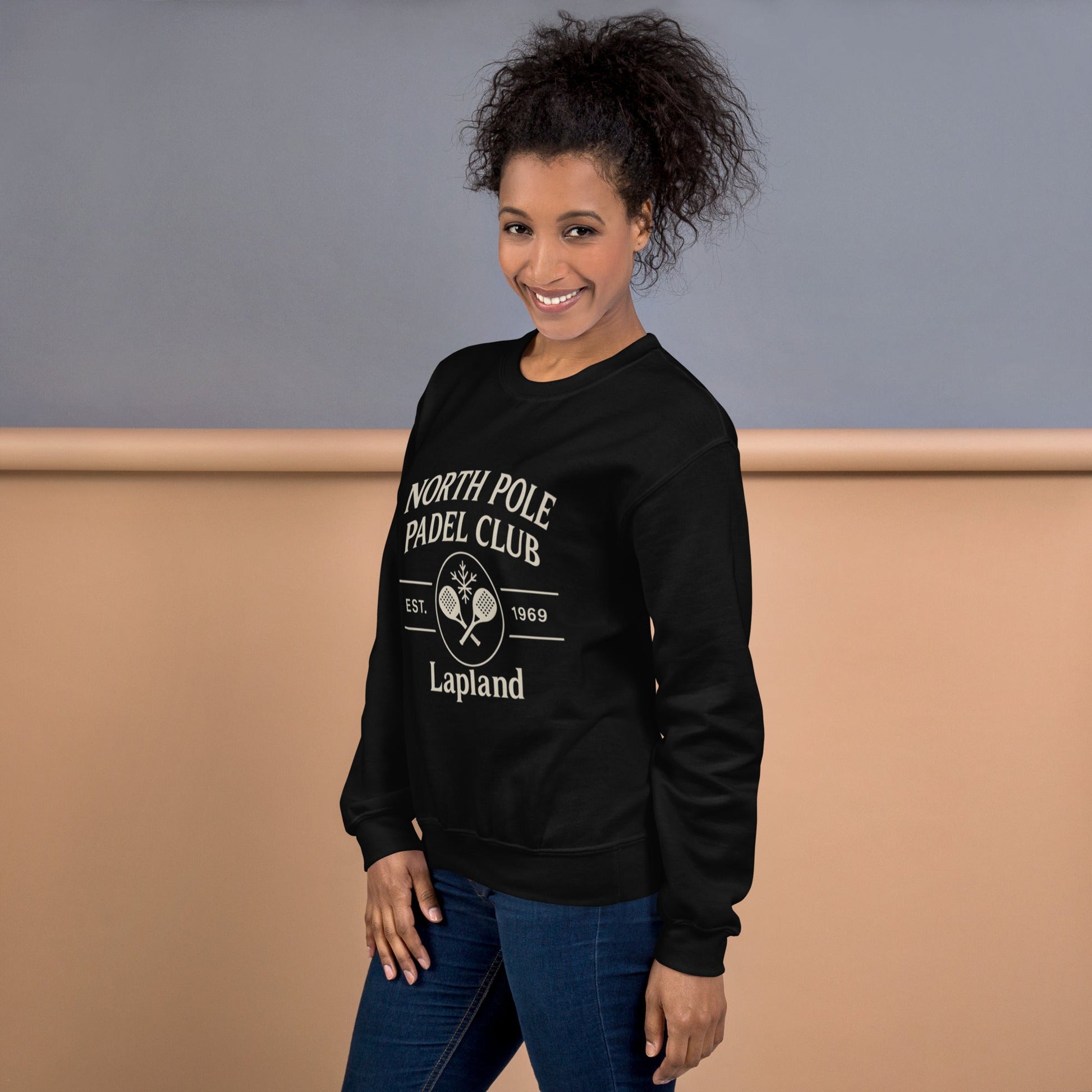 Padel North Pole Christmas Jumper — Unisex Sweatshirt Black - Corcuera Padel Club