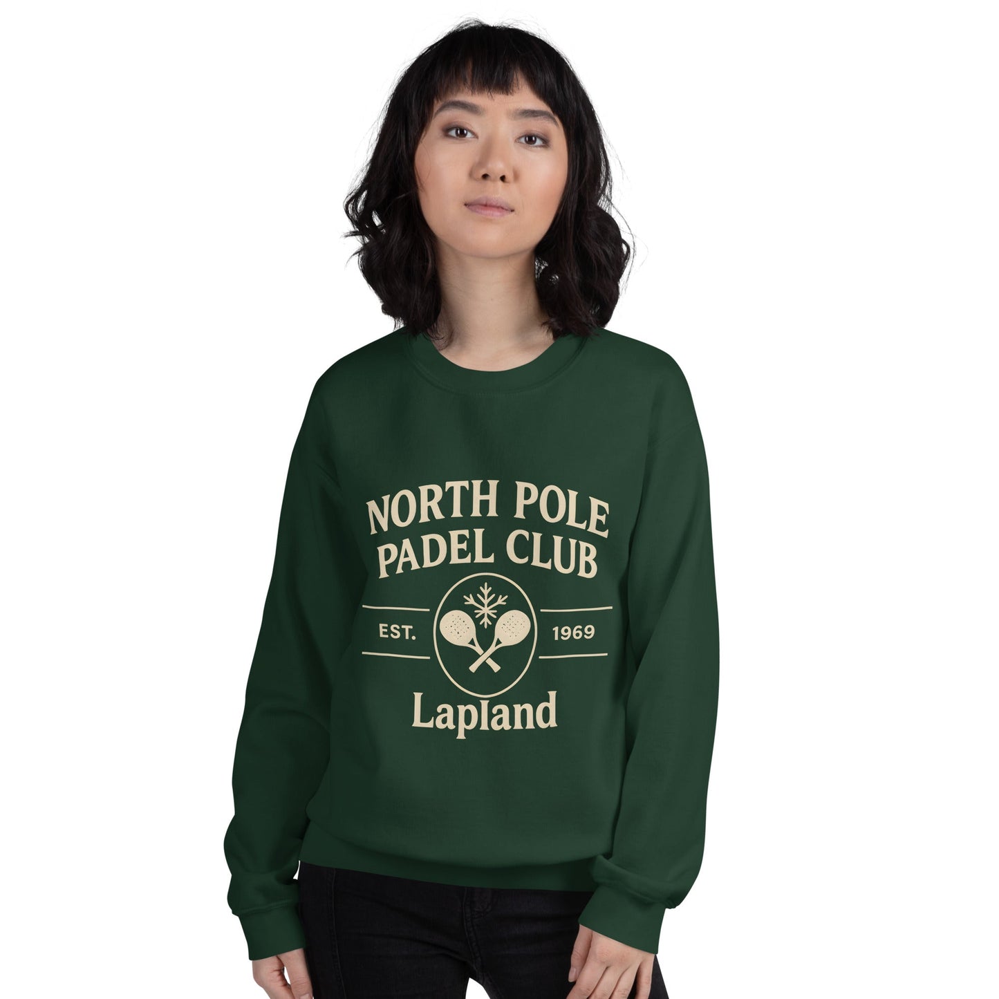 Padel North Pole Christmas Jumper — Unisex Sweatshirt Green - Corcuera Padel Club