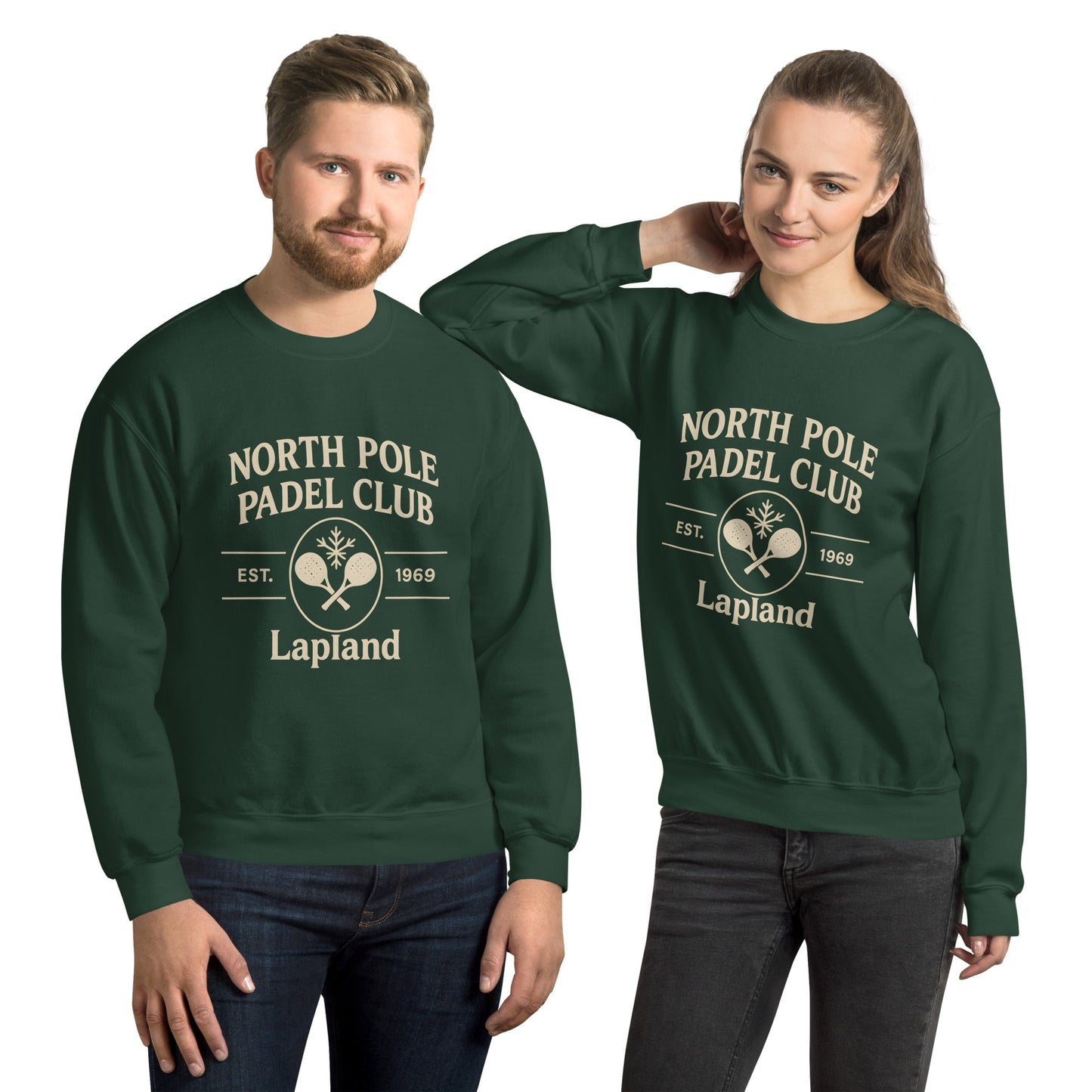 Padel North Pole Christmas Jumper — Unisex Sweatshirt Green - Corcuera Padel Club