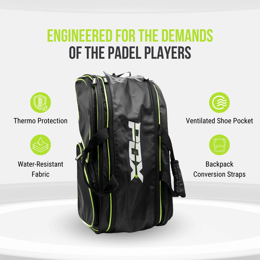 PDX Padel Racket Bag Black & Green - Corcuera Padel Club