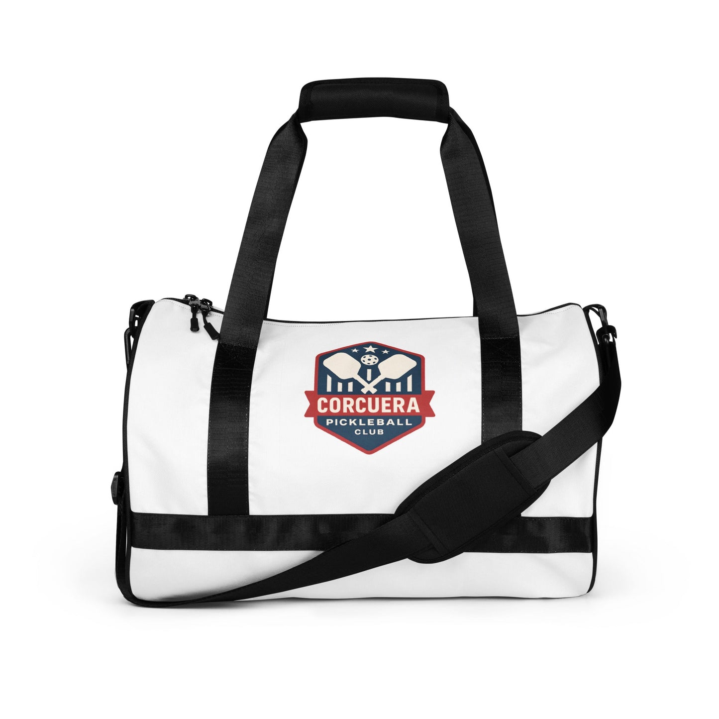 Pickleball All-Over Print Gym Bag – unisex pickleball gym bag, front | Corcuera Padel Club
