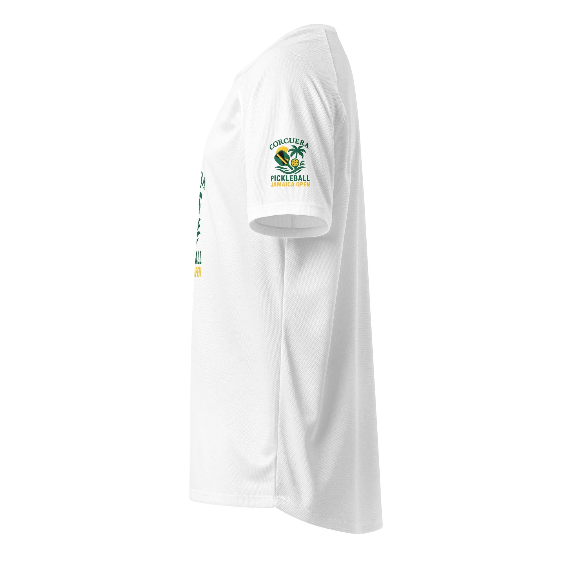 Pickleball Jamaica Open Jersey – unisex pickleball jersey, close-up | Corcuera Padel Club