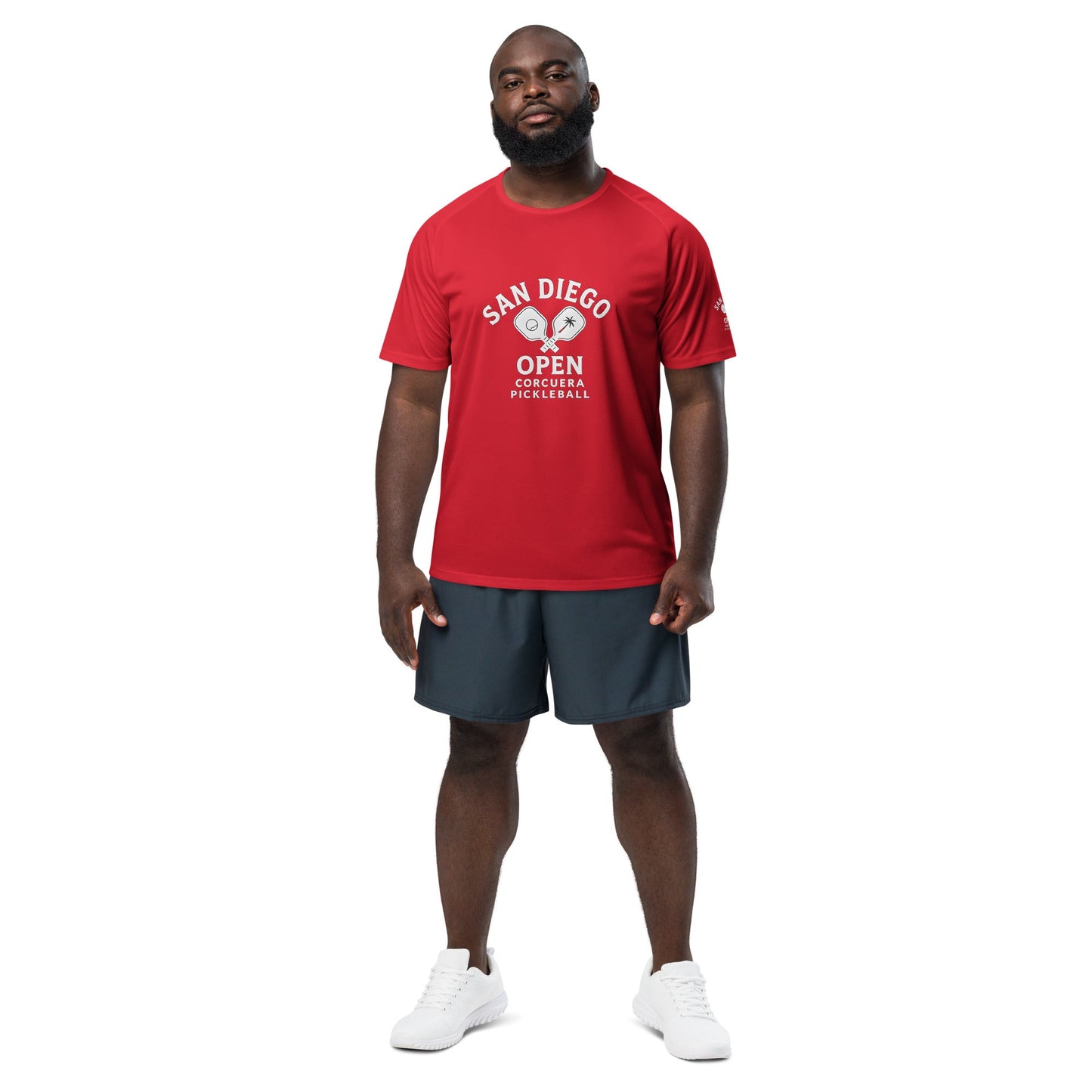 Pickleball San Diego Open Jersey – unisex pickleball jersey, royal blue back | Corcuera Padel Club