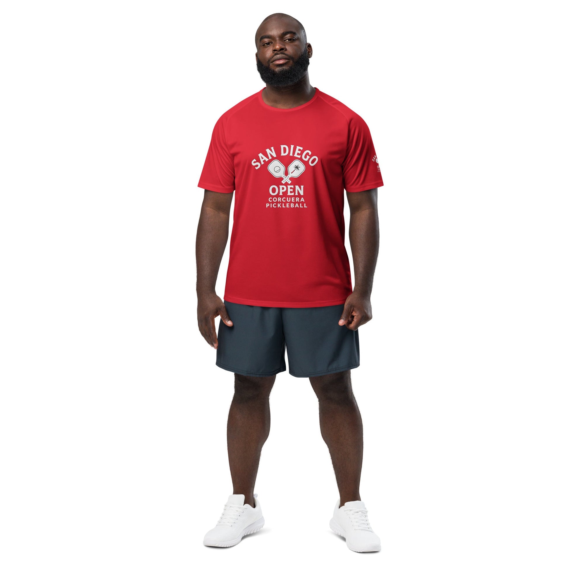 Pickleball San Diego Open Jersey – unisex pickleball jersey, royal blue back | Corcuera Padel Club