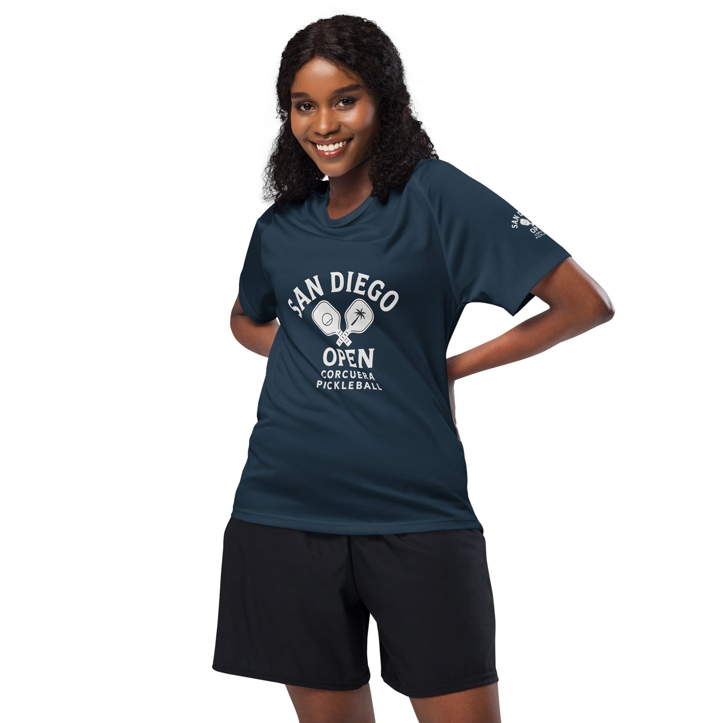 Pickleball San Diego Open Jersey – unisex pickleball jersey, red back | Corcuera Padel Club