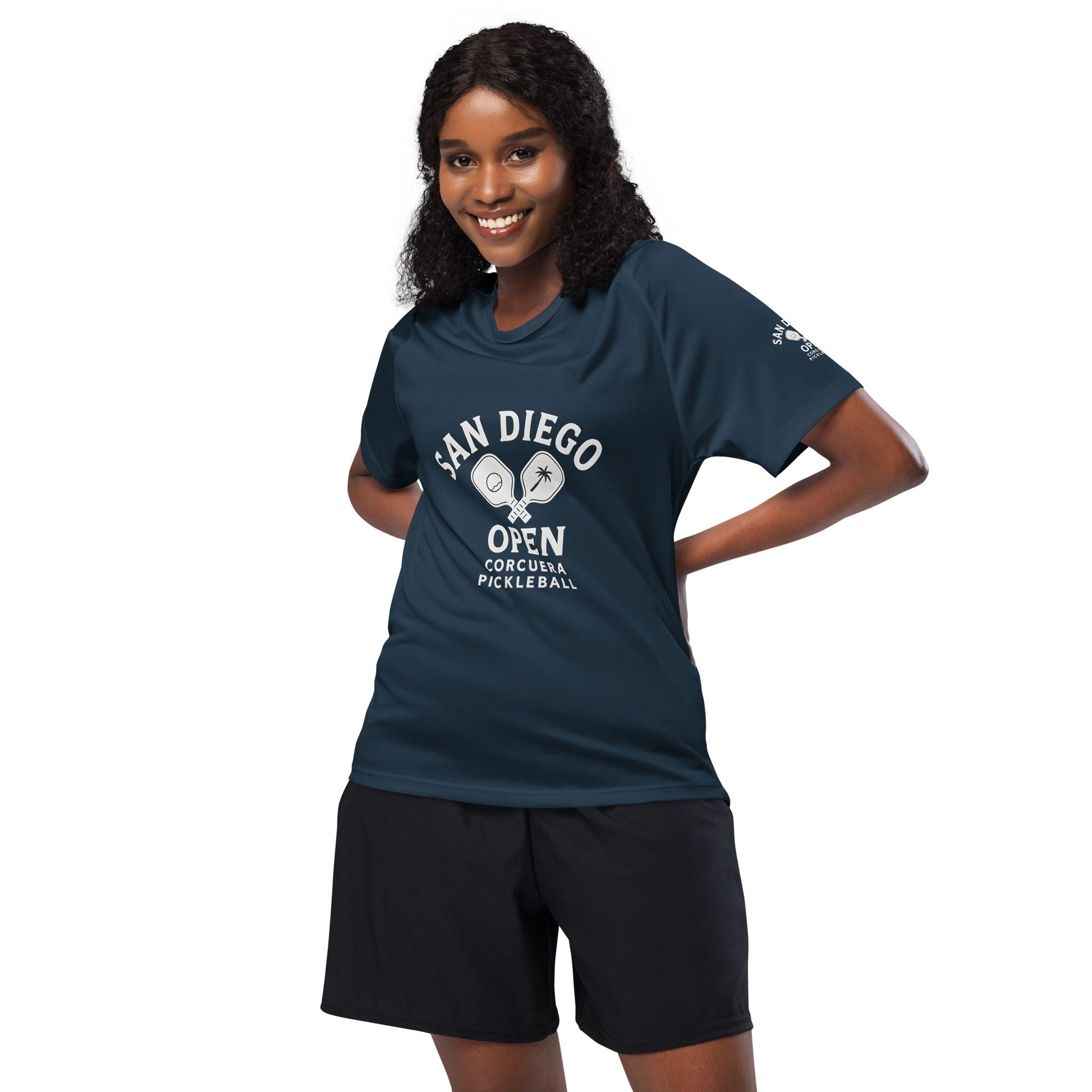 Pickleball San Diego Open Jersey – unisex pickleball jersey, red back | Corcuera Padel Club
