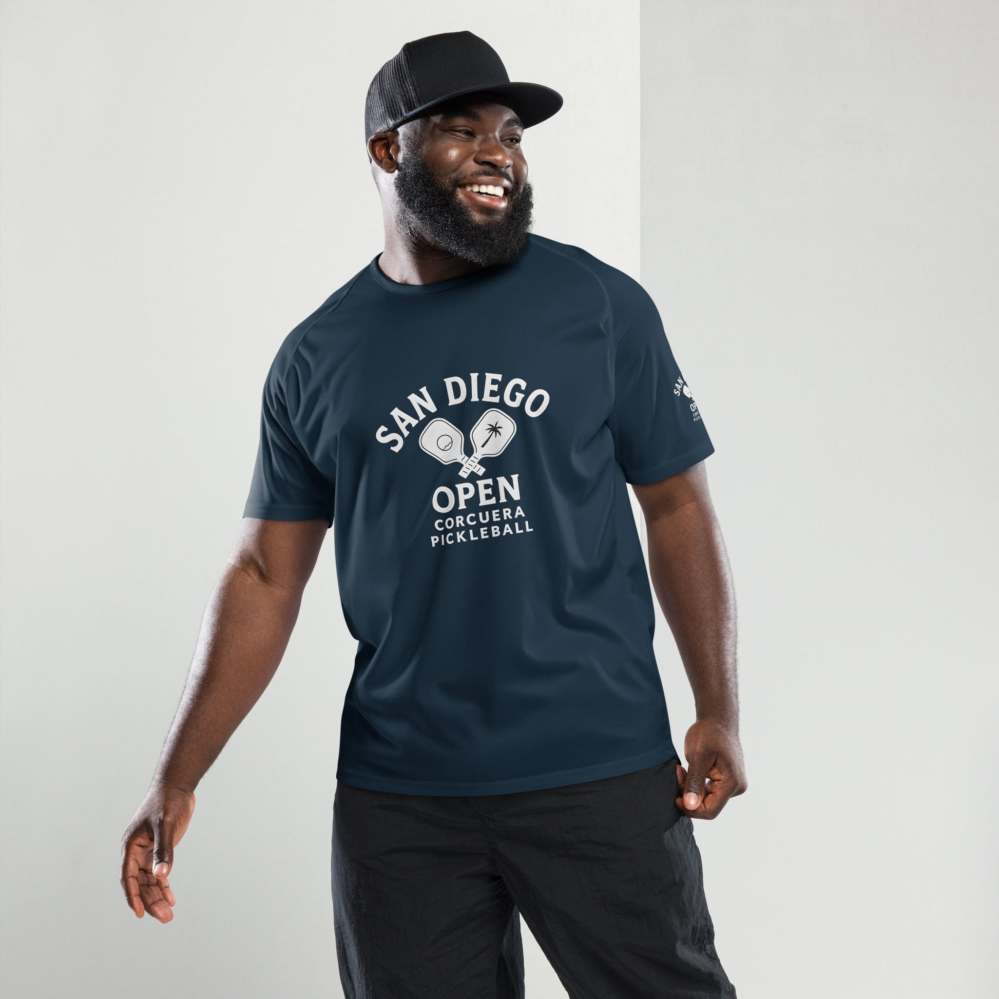 Pickleball San Diego Open Jersey – unisex pickleball jersey, french navy front | Corcuera Padel Club