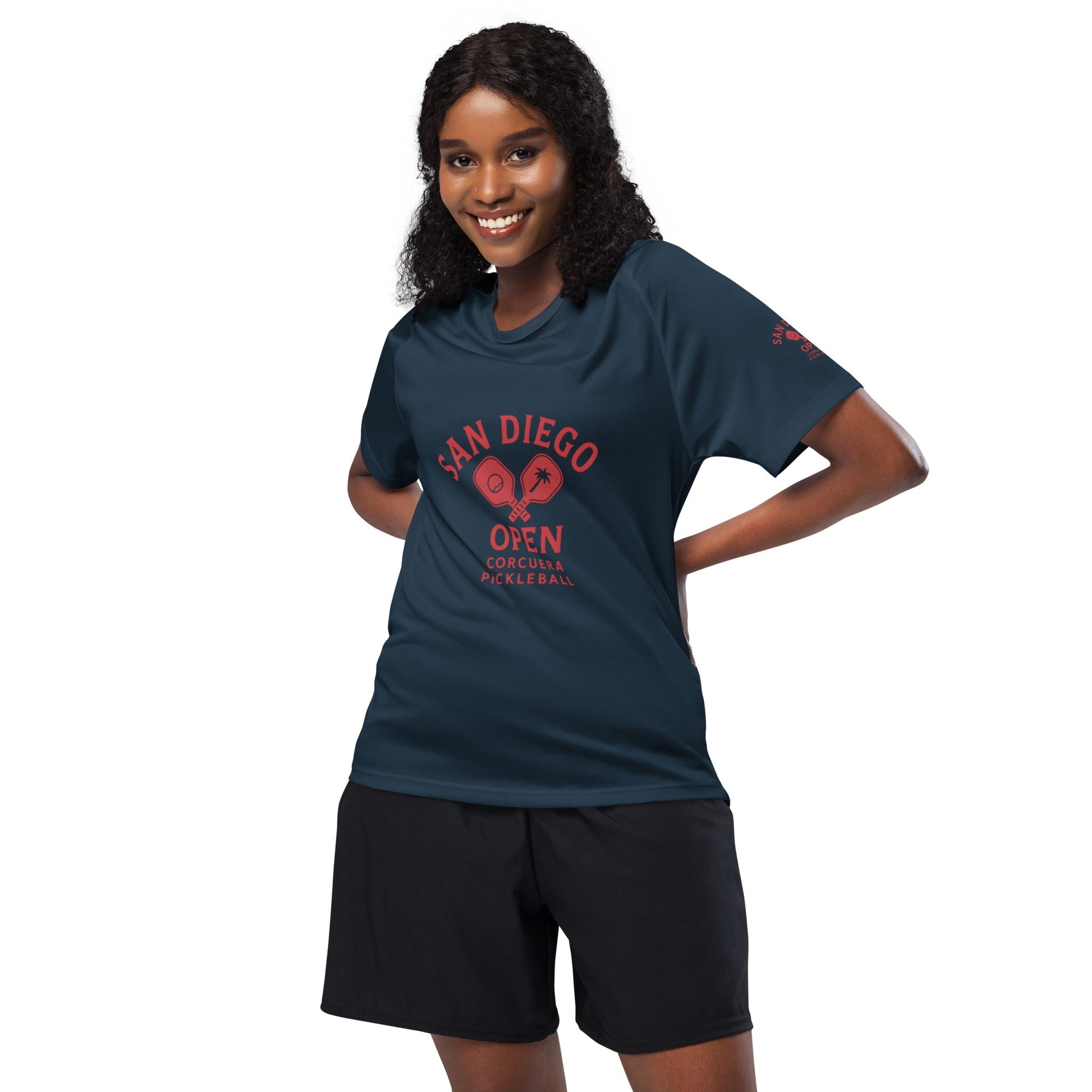 Pickleball San Diego Open Jersey Red Design – unisex pickleball jersey, neon yellow front | Corcuera Padel Club