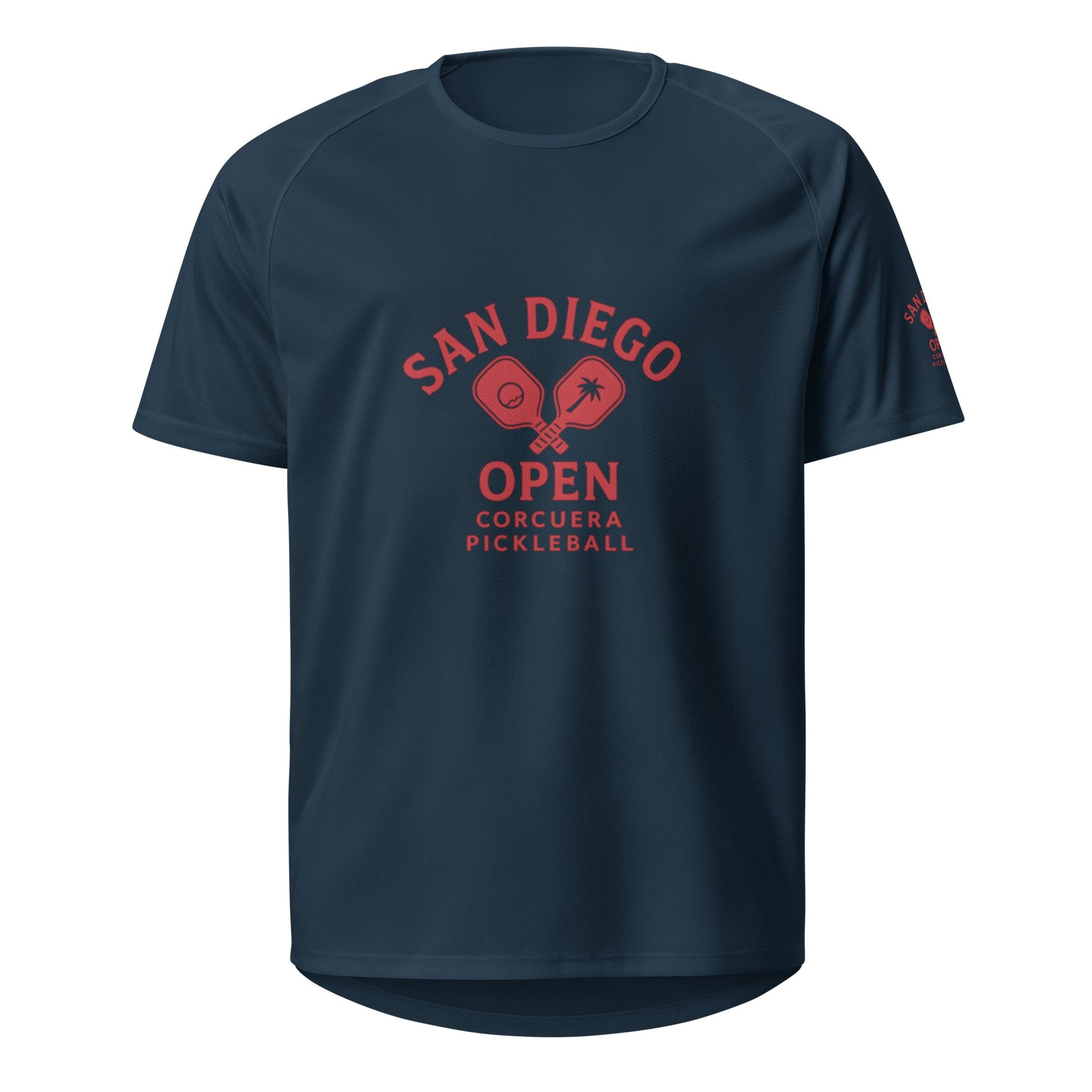 Pickleball San Diego Open Jersey Red Design – unisex pickleball jersey, french navy front | Corcuera Padel Club