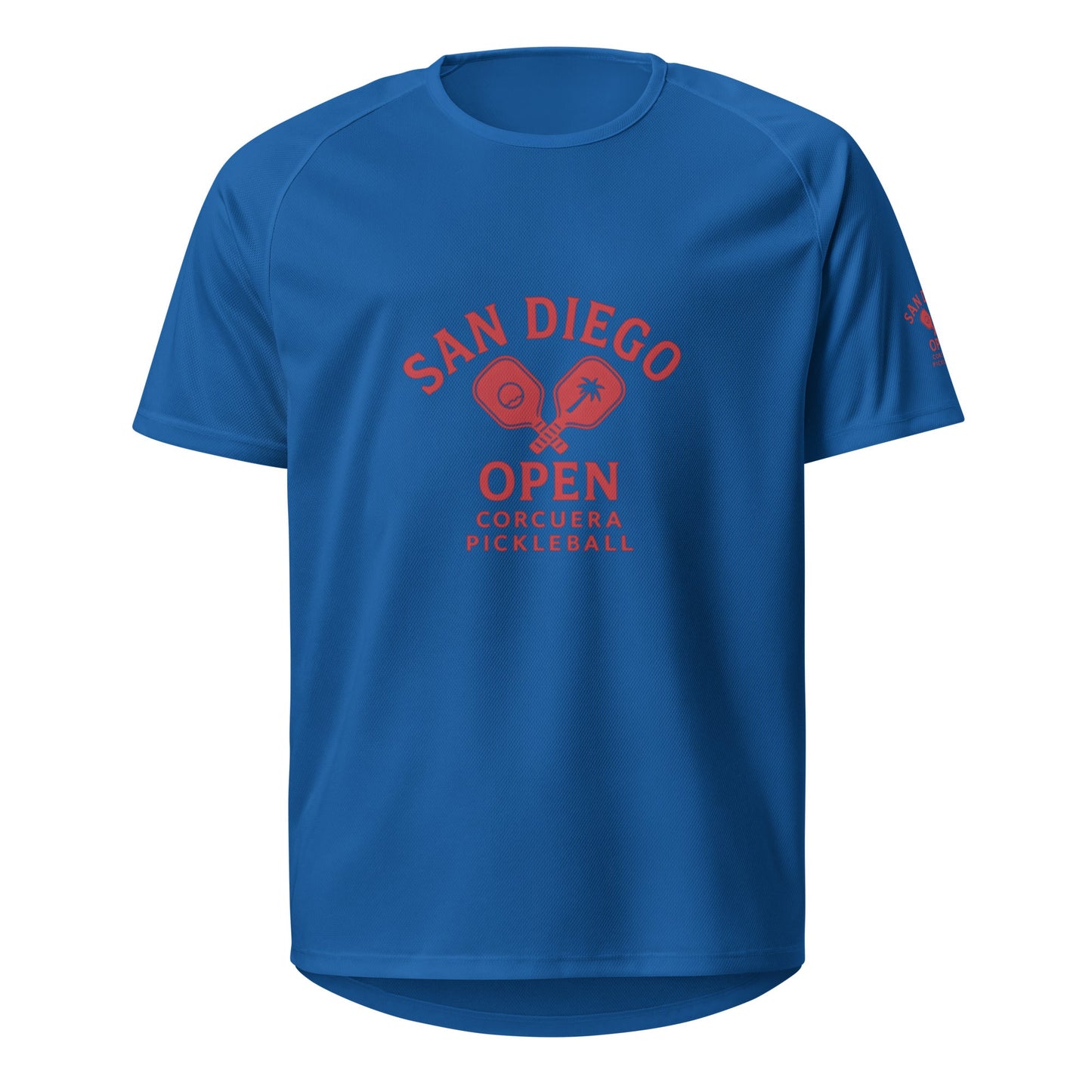 Pickleball San Diego Open Jersey Red Design – unisex pickleball jersey, royal blue back | Corcuera Padel Club