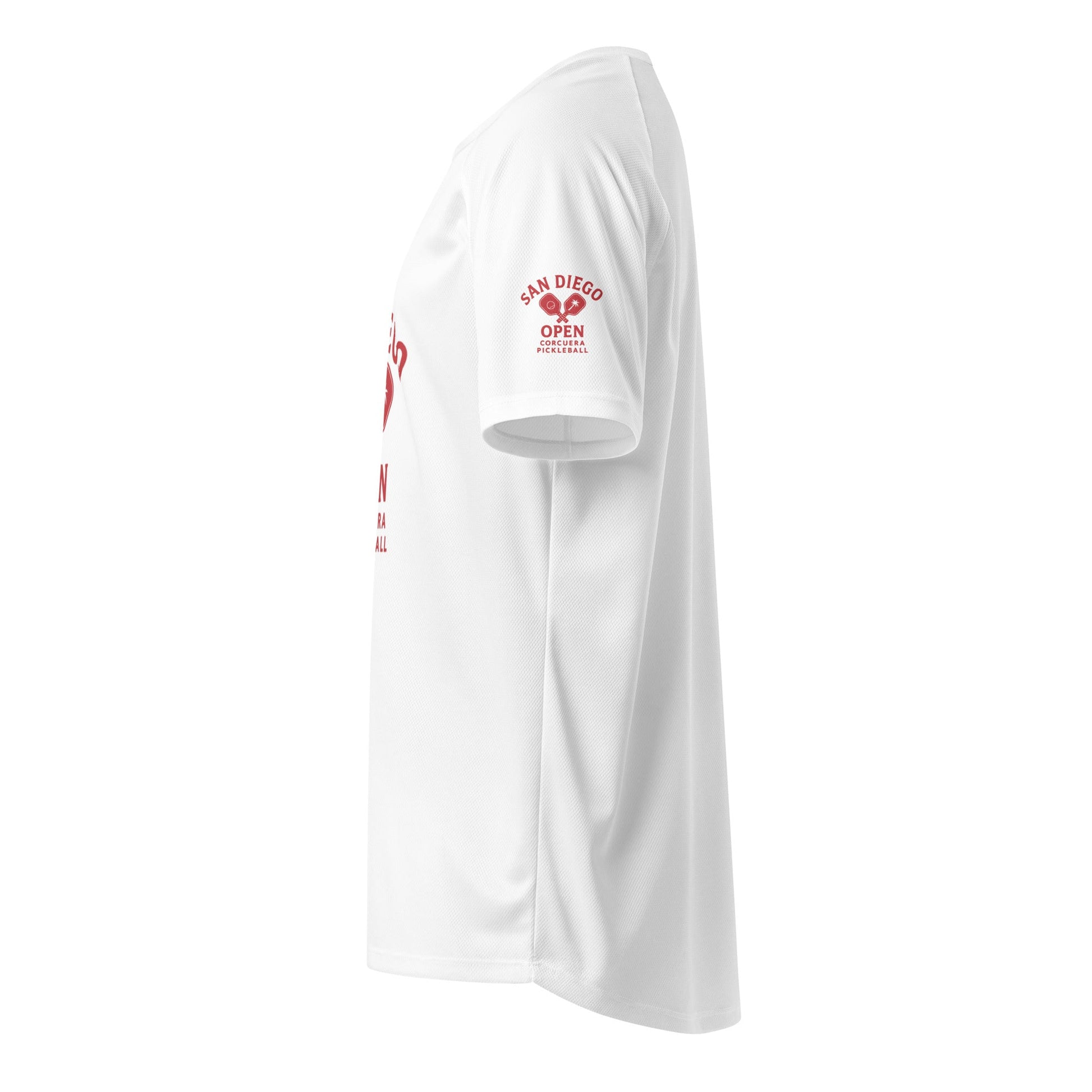 Pickleball San Diego Open Jersey Red Design – unisex pickleball jersey, white back | Corcuera Padel Club