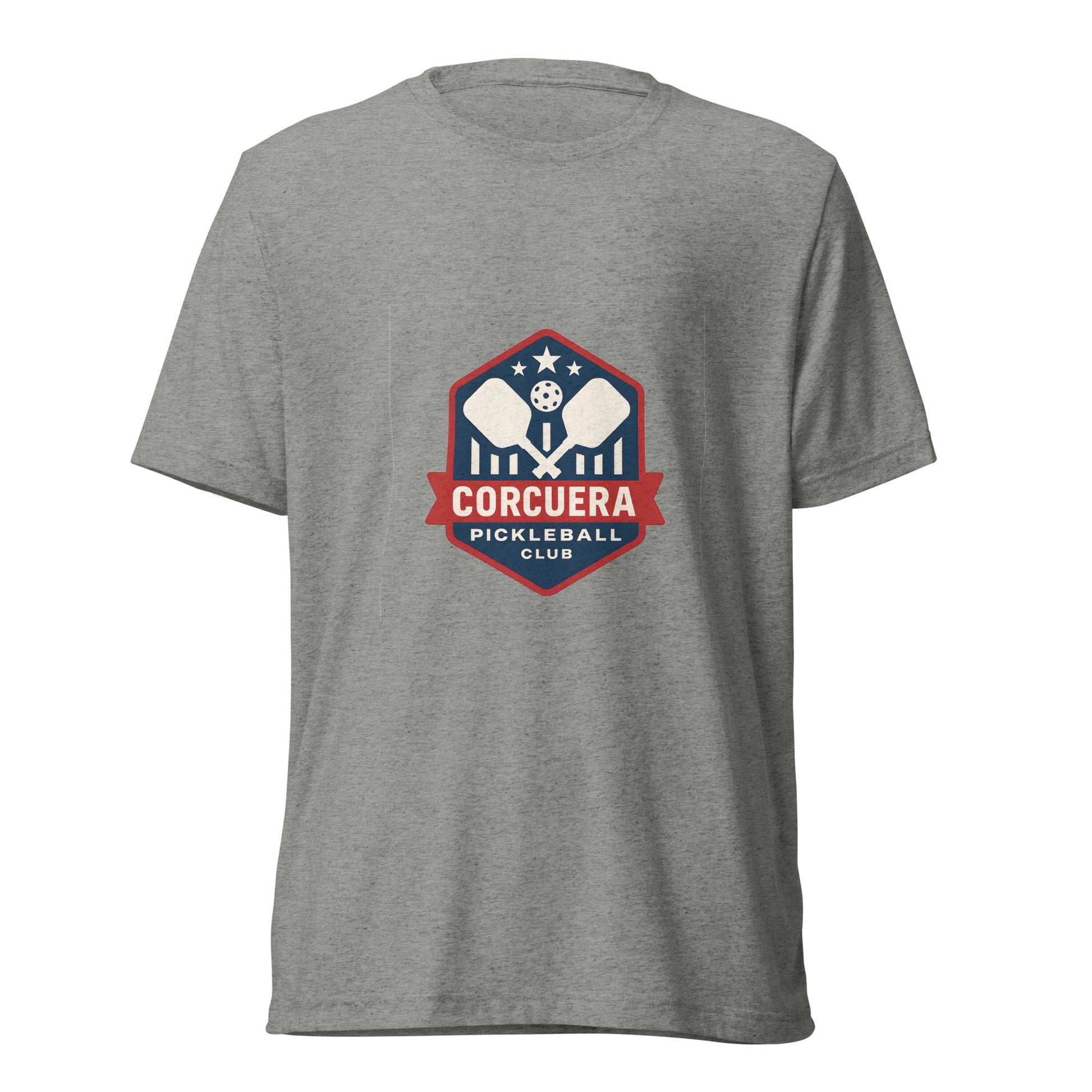 Pickleball USA Team T-Shirt – unisex grey triblend pickleball tee, front | Corcuera Padel Club