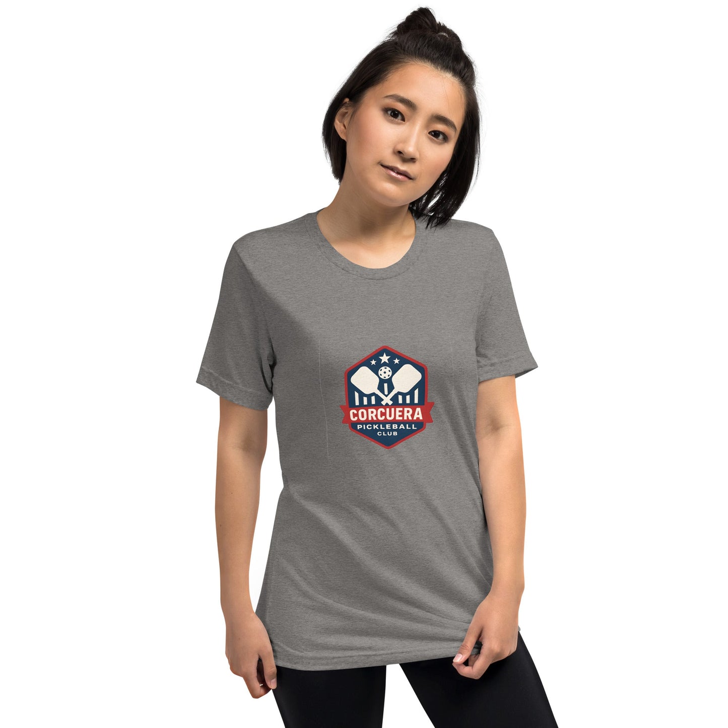 Pickleball USA Team T-Shirt – unisex athletic grey triblend pickleball tee, front | Corcuera Padel Club