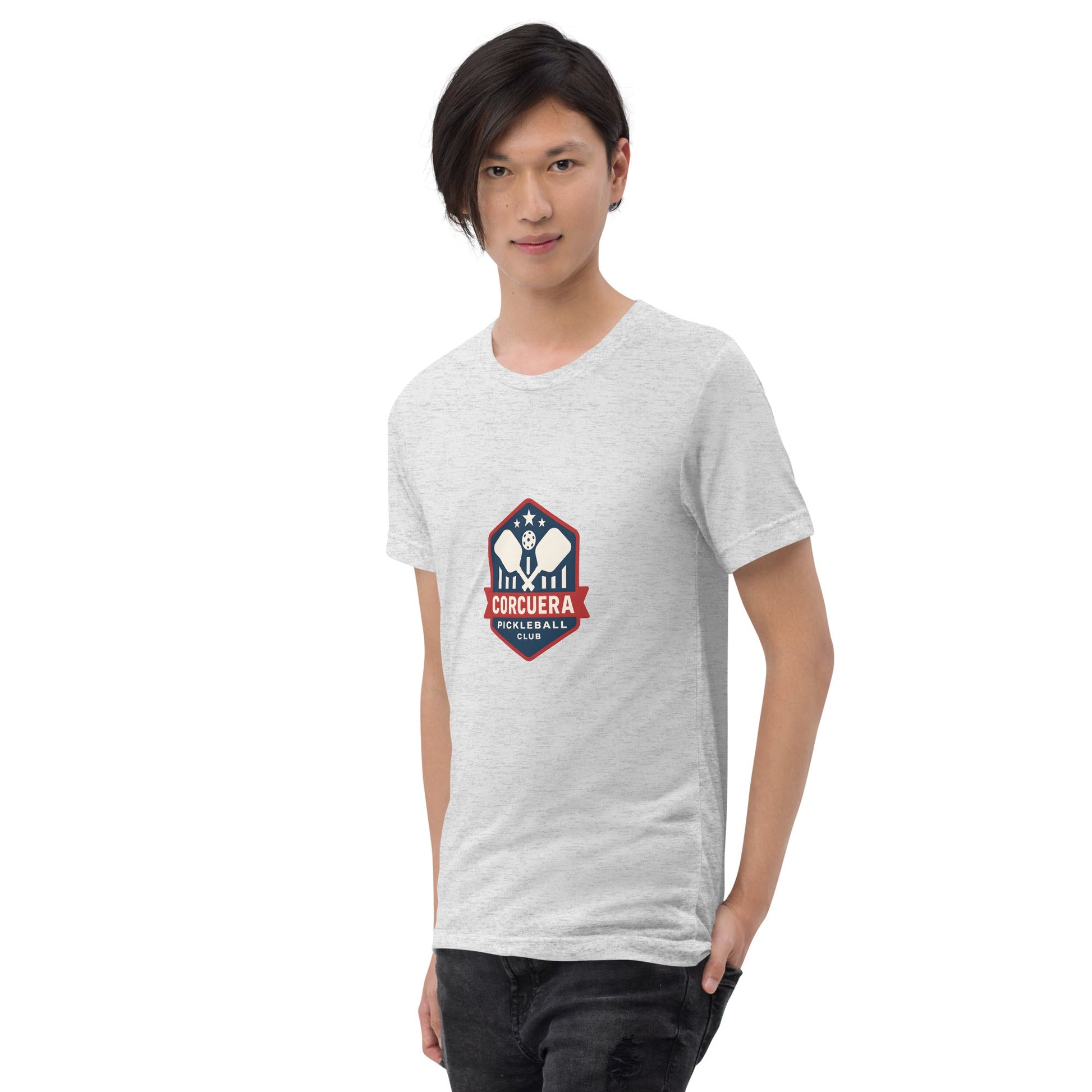 Pickleball USA Team T-Shirt – unisex white fleck triblend pickleball tee, back | Corcuera Padel Club