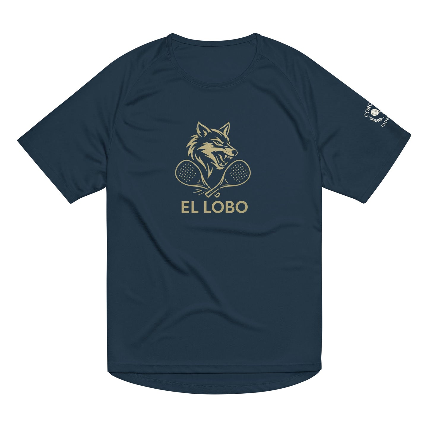 El Lobo the Wolf Player Edition Padel T-Shirt – unisex black padel tee, detail | Corcuera Padel Club