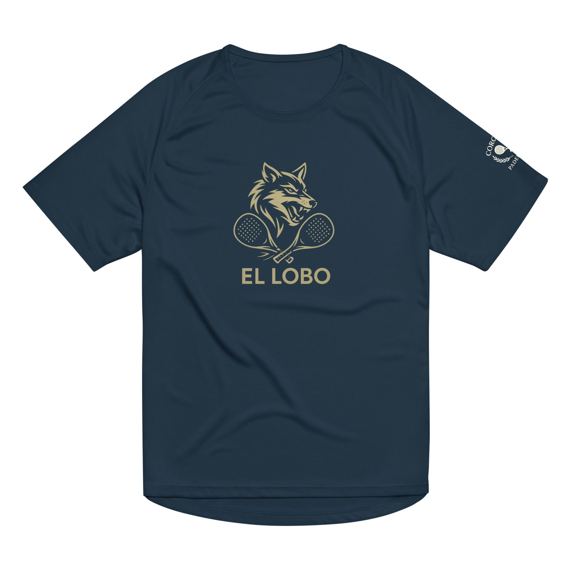 El Lobo the Wolf Player Edition Padel T-Shirt – unisex black padel tee, detail | Corcuera Padel Club