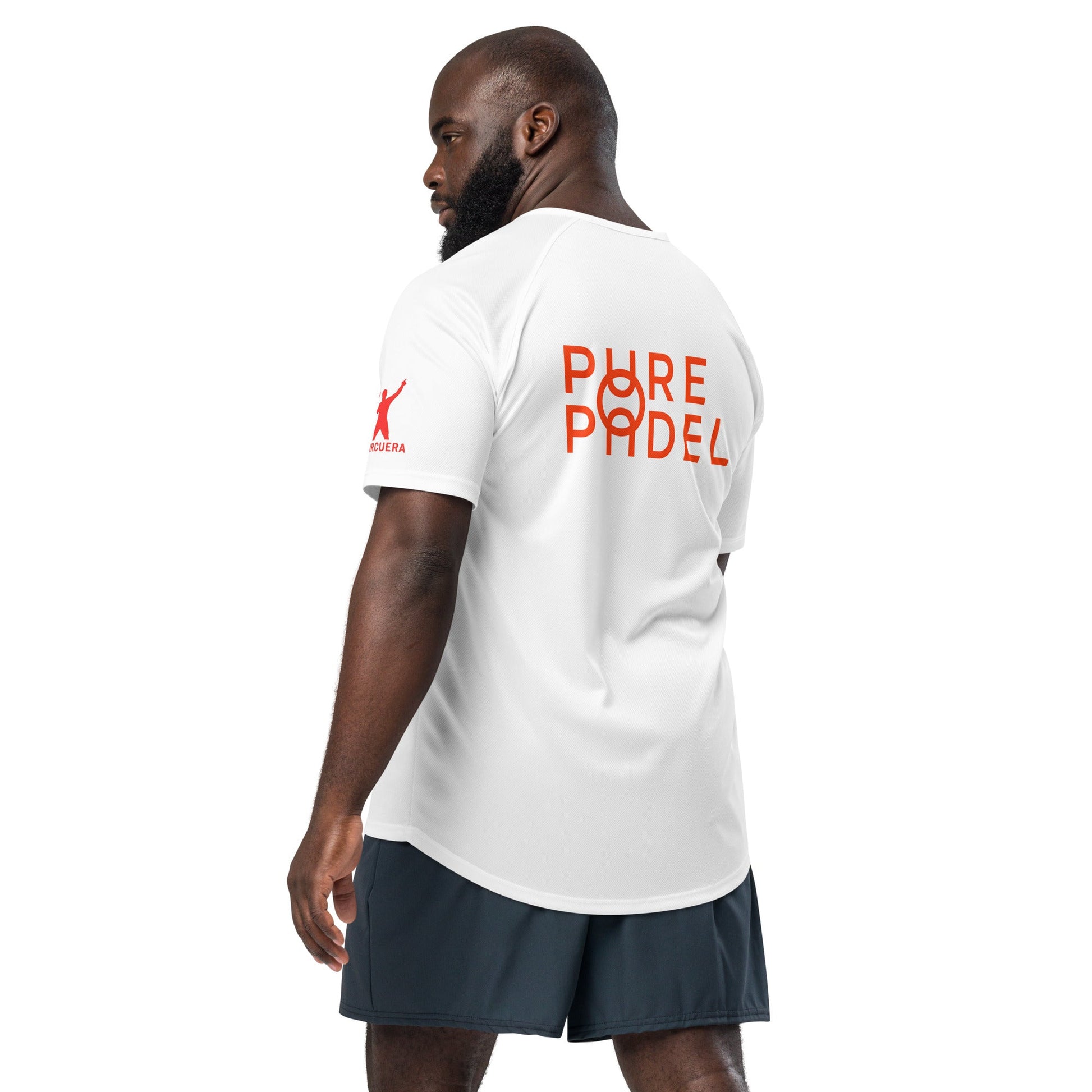 Pure Padel Coaches T-Shirt – unisex padel coaching tee, worn shot | Corcuera Padel Club
