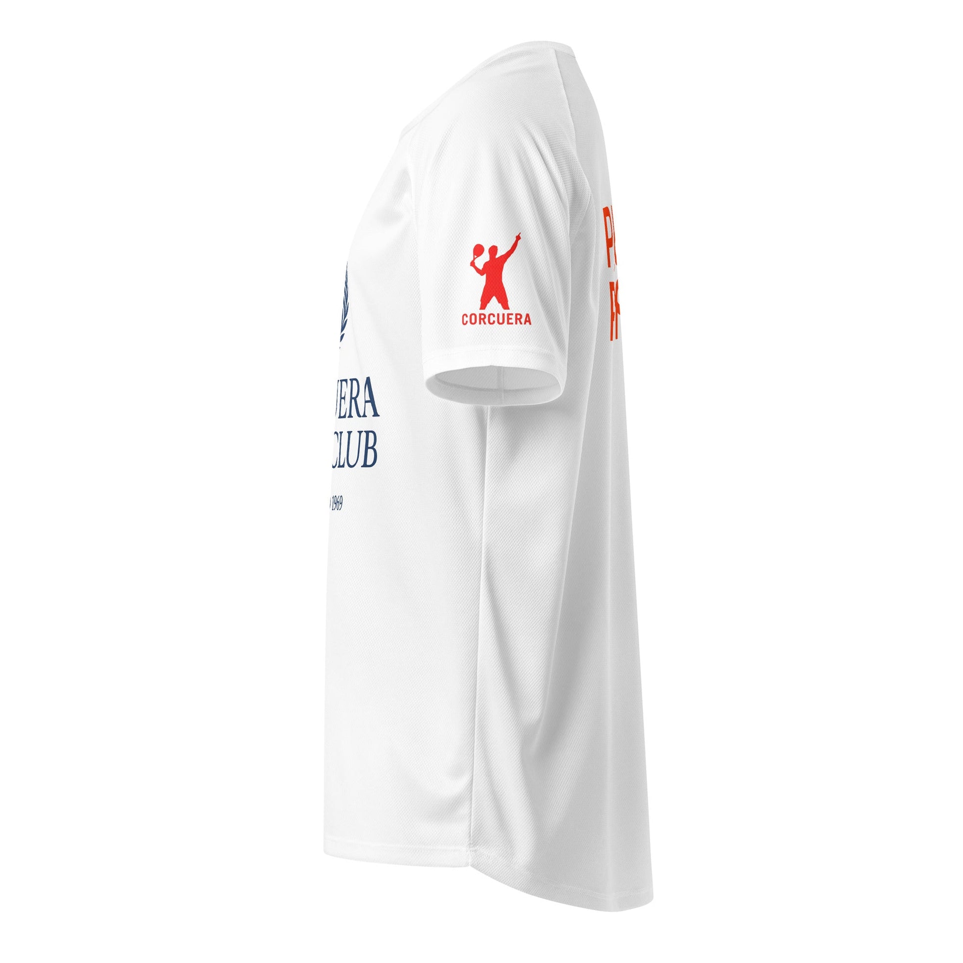 Pure Padel Coaches T-Shirt – unisex padel coaching tee, flat lay | Corcuera Padel Club