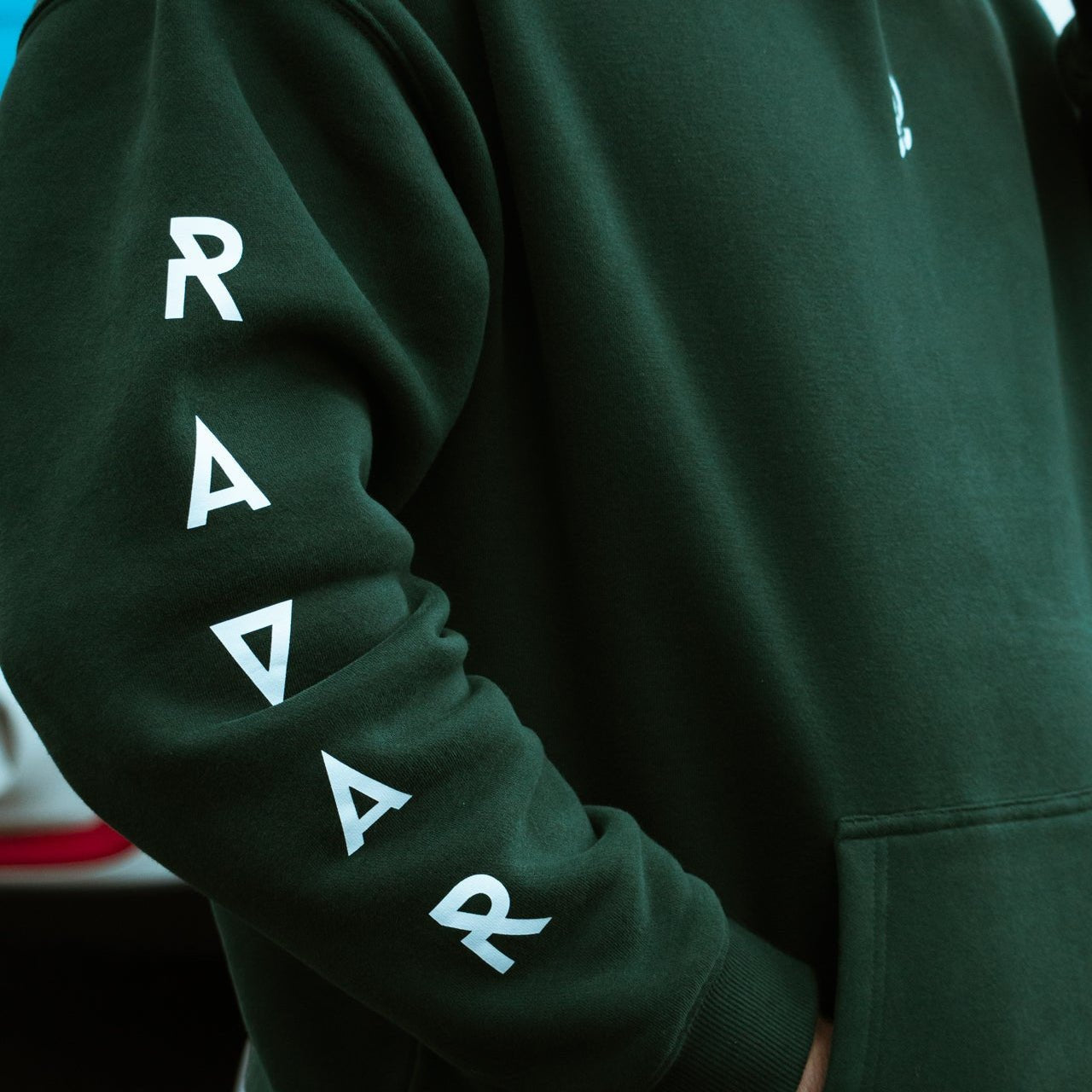 Ravar Arm-Print Heavyweight Padel Hoodie – unisex eden green padel hoodie, front | Corcuera Padel Club