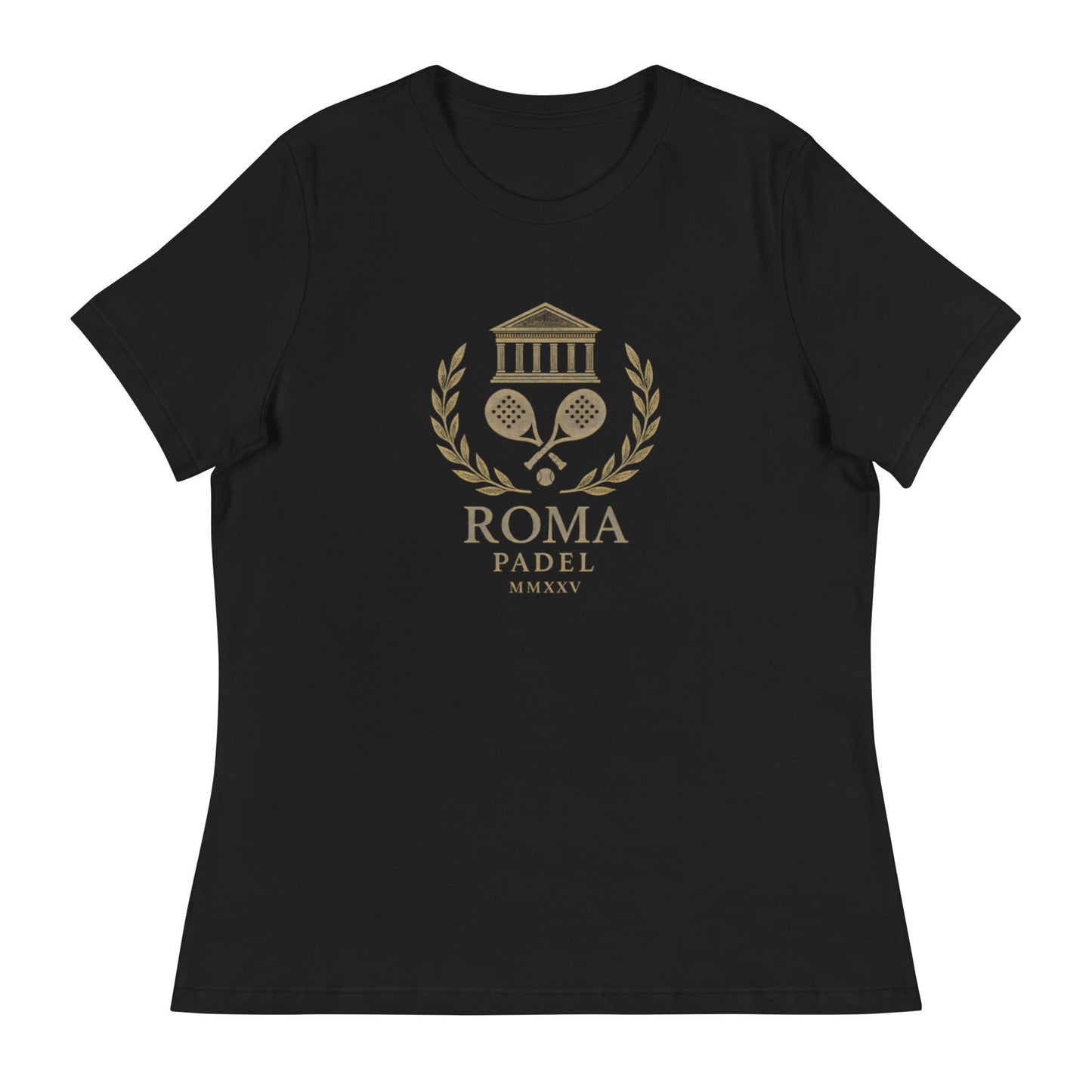 ROMA MMXXV Women's Relaxed Padel T-Shirt – women's relaxed padel tee, worn shot | Corcuera Padel Club