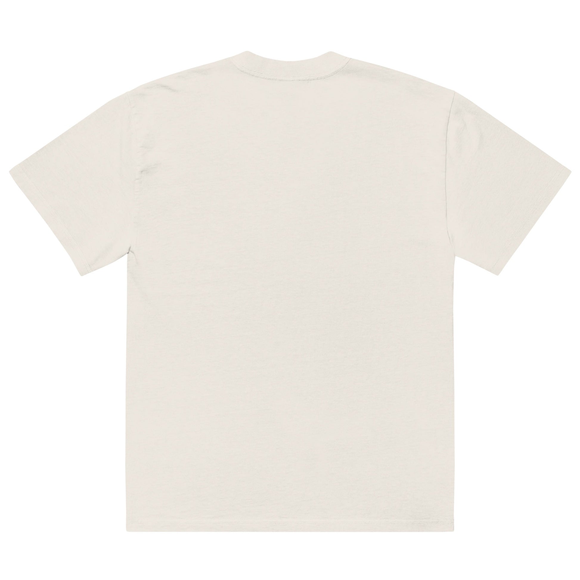 Sunset Oversized Faded T-Shirt – unisex oversized padel tee, flat lay | Corcuera Padel Club