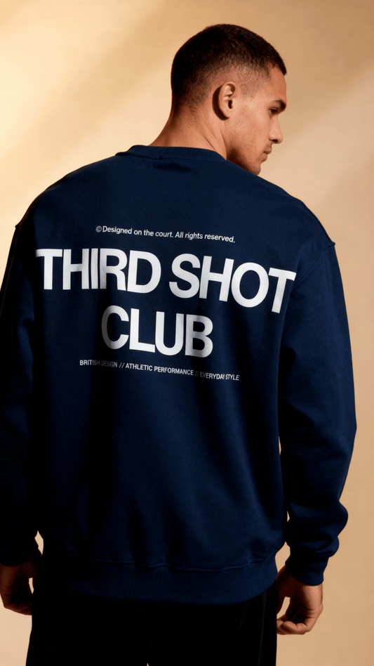Third Shot Club Oversized Crew - Navy - Corcuera Padel Club