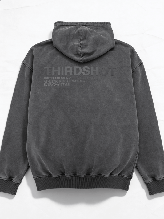 Third Shot Heavyweight Padel Hoodie – unisex grey padel hoodie, front | Corcuera Padel Club
