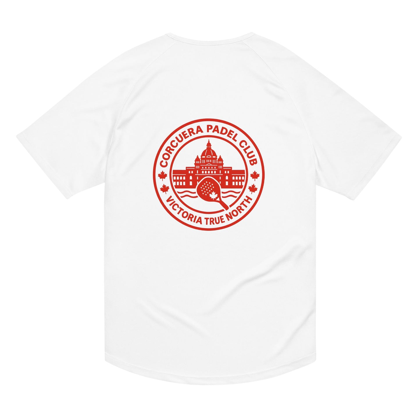 True North Canada Padel Club Players T-Shirt – unisex padel tee, worn shot | Corcuera Padel Club