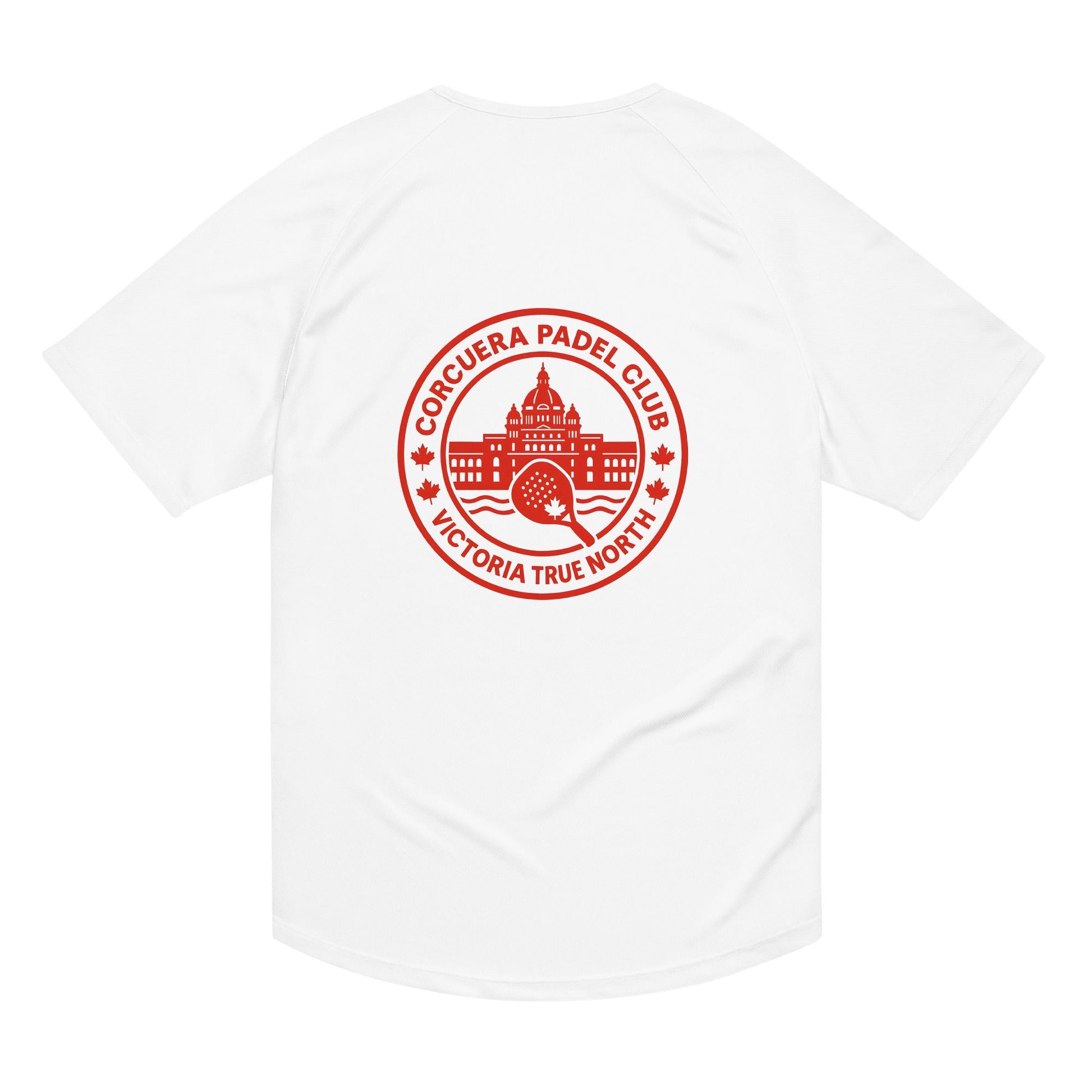 True North Canada Padel Club Players T-Shirt – unisex padel tee, worn shot | Corcuera Padel Club