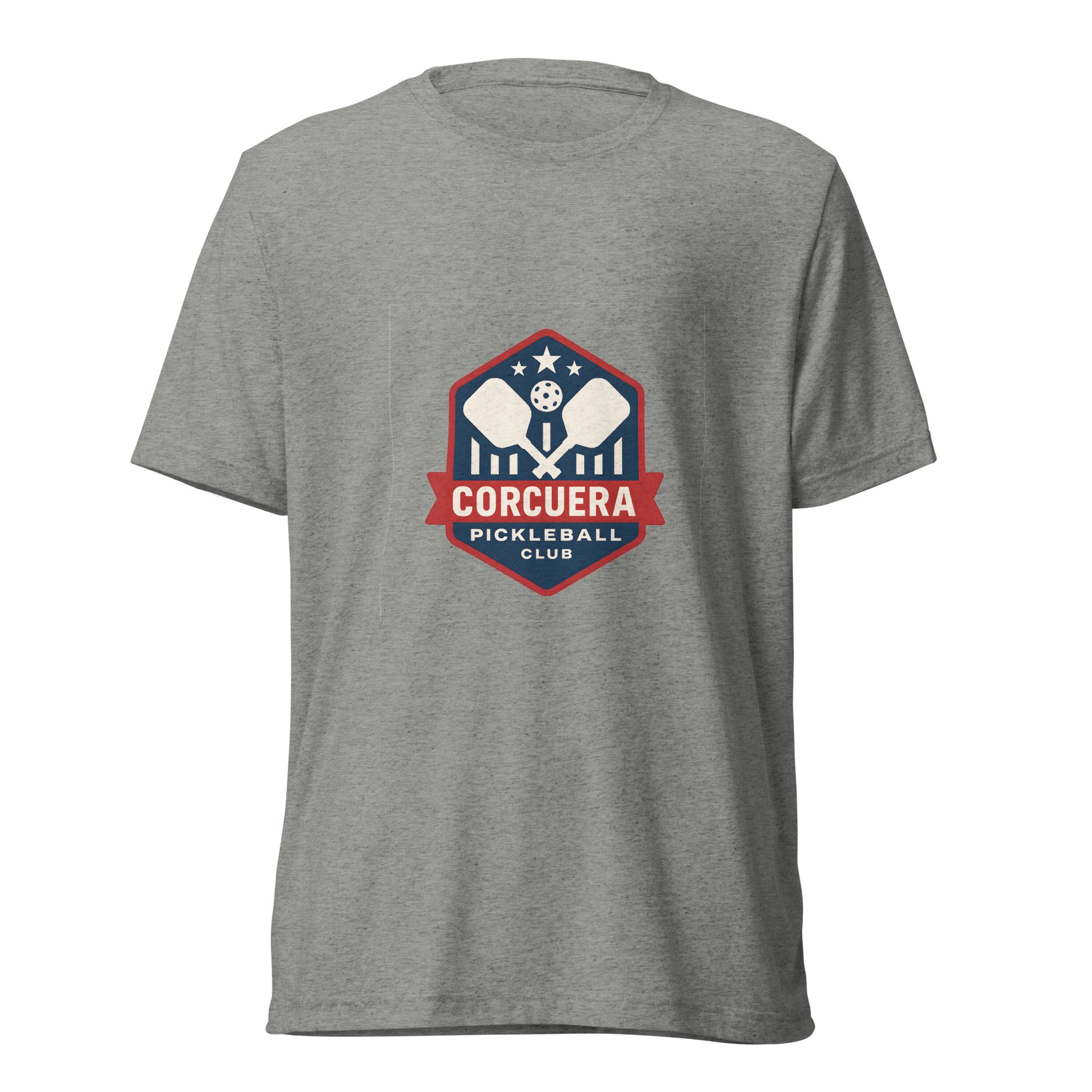 Pickleball tri-blend T-shirt in grey triblend – front