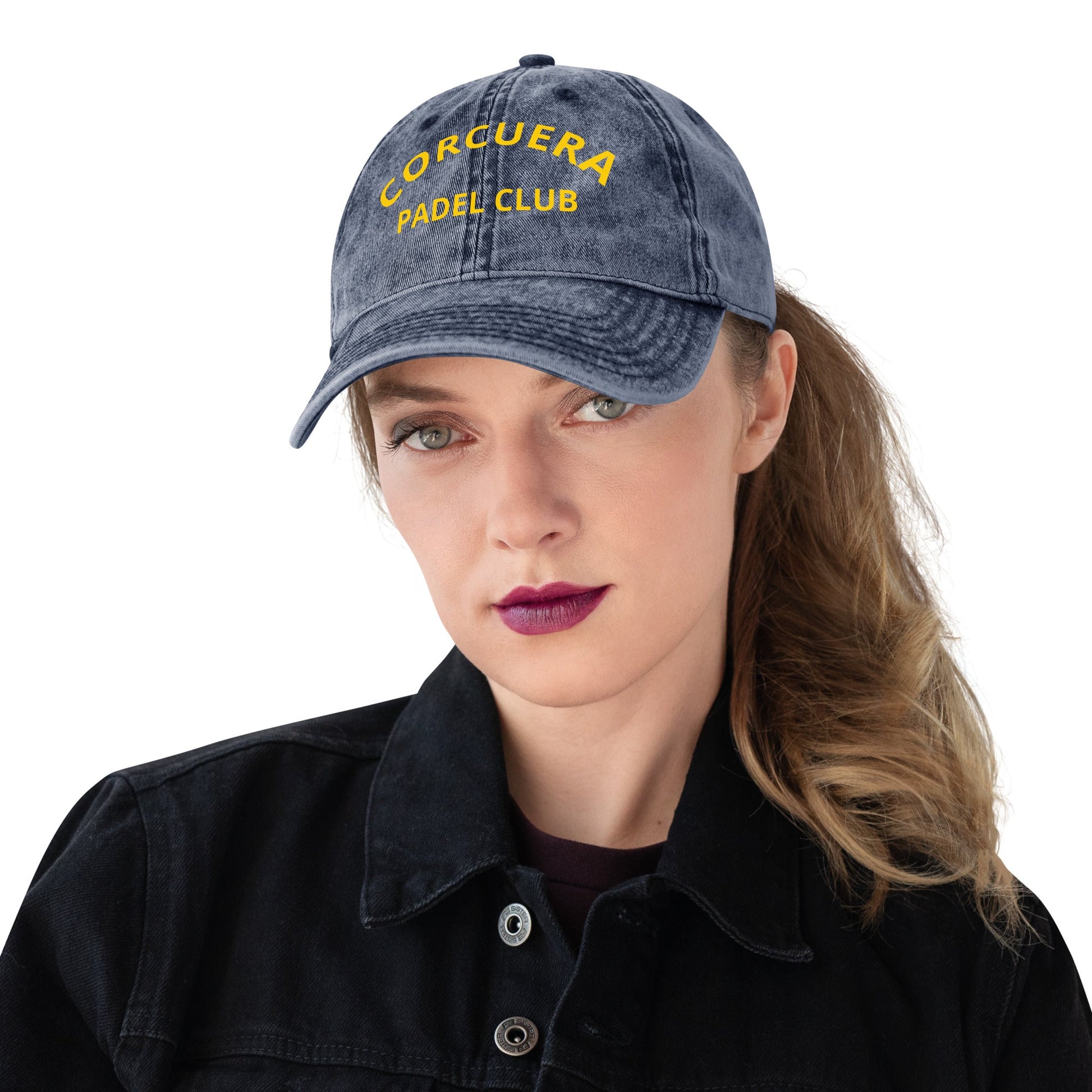 Centre Court Vintage Cotton Twill Cap – padel cap, detail | Corcuera Padel Club
