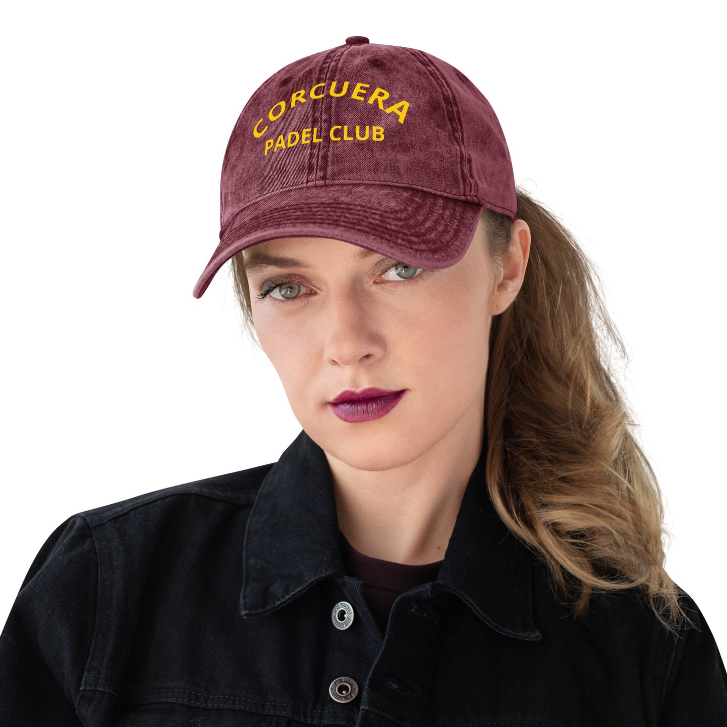Centre Court Vintage Cotton Twill Cap – padel cap, worn shot | Corcuera Padel Club