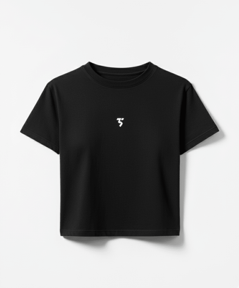 Women's Cropped Cotton Padel T-Shirt – women's cropped padel tee, detail | Corcuera Padel Club